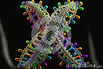 DNA and chromosome structure Stock Photo