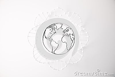 DNA circle with globe Stock Photo