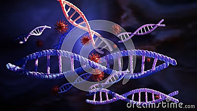 DNA COVID-19 Coronavirus Infections with flue Virus Stock Photo