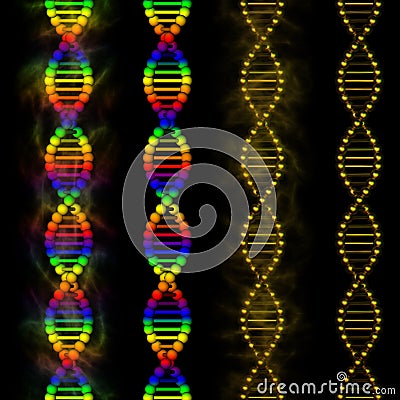 DNA - deoxyribonucleic acid Cartoon Illustration