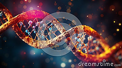 DNA double helix of intertwined chains Stock Photo