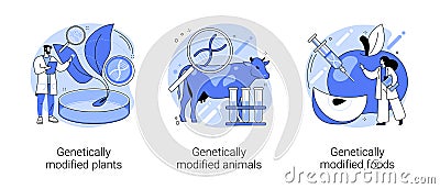 DNA engineering industry abstract concept vector illustrations. Vector Illustration