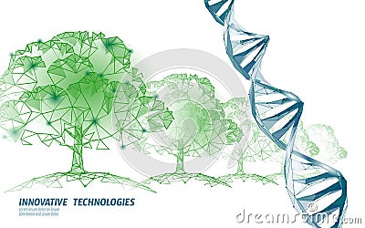 DNA evolution abstract tree. Ecology nature gene innovation technology business concept. GMO gene engineering plant Vector Illustration