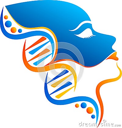 DNA Face logo Vector Illustration