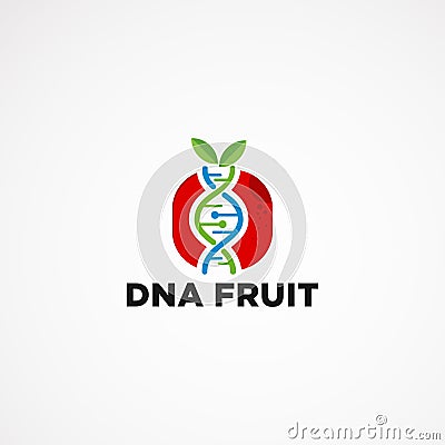 DNA fruit logo design concept, element, icon, and template for business Vector Illustration