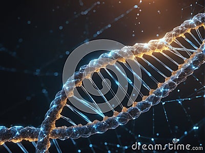DNA gene helix spiral molecule Cartoon Illustration