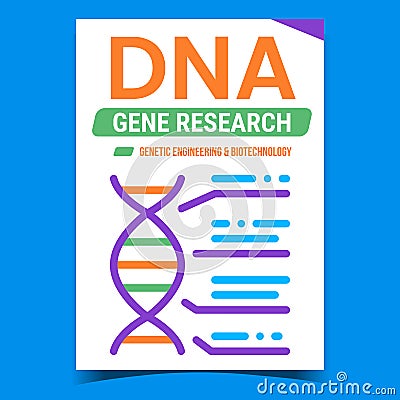Dna Gene Research Creative Promotion Poster Vector Vector Illustration