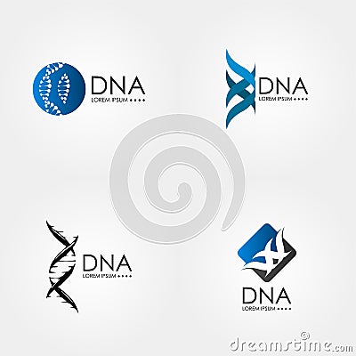 DNA Genetic Logo Art Vector Illustration