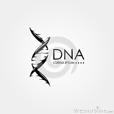 DNA Genetic Logo Art Vector Illustration