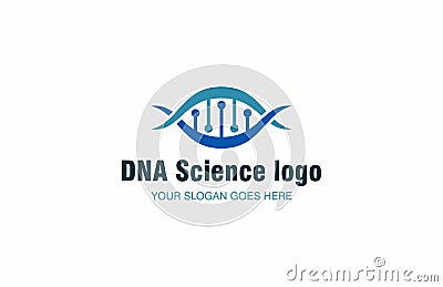 DNA genetic science logo design Vector Illustration