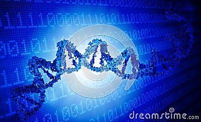 DNA genetics data concept Cartoon Illustration