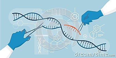 DNA and genome editing Vector Illustration