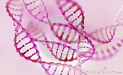 DNA genome research. DNA molecule structure Cartoon Illustration