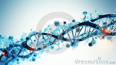 DNA genome structure isolated on white background Stock Photo