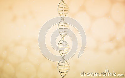 DNA genomes structure with yellow background, 3d rendering Stock Photo