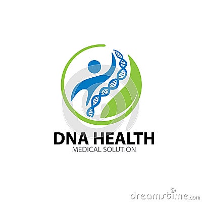 Dna health nature solution logo designs for edical service Vector Illustration