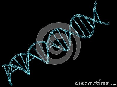 DNA helix computer model 3d rendering Stock Photo
