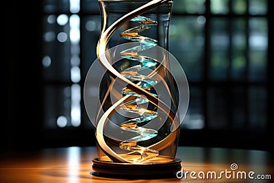 dna helix in a glass capsule for secure storage Stock Photo
