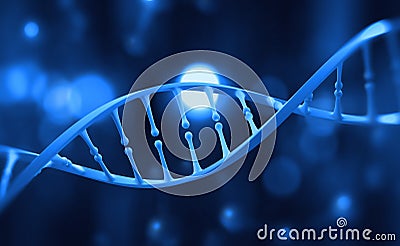 DNA helix. Hi Tech technology in the field of genetic engineering Cartoon Illustration