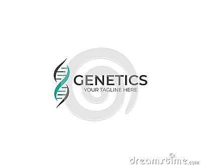 DNA Helix Logo Template. Genetics Vector Design Vector Illustration