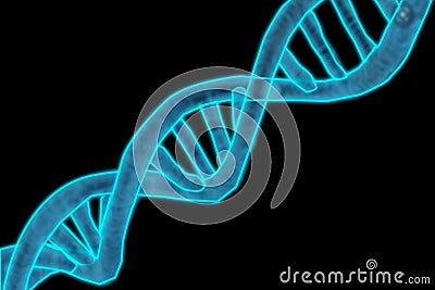 Dna helix for science in the dark like biology chromosome on research Stock Photo