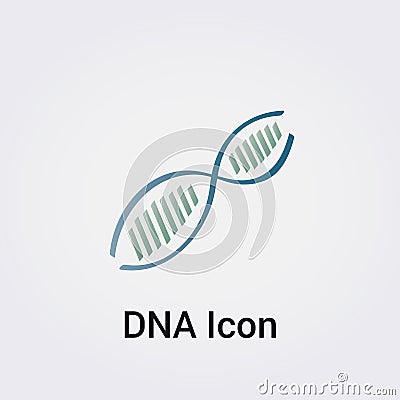 DNA Icon Logo Symbol - Gene Genetics Research Medical Science Human Health Emblem - Helix Pattern Infinity Concept Vector Vector Illustration