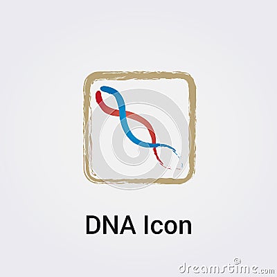 DNA Icon Logo Symbol - Gene Genetics Research Medical Science Human Health Emblem - Helix Pattern Infinity Concept Vector Vector Illustration