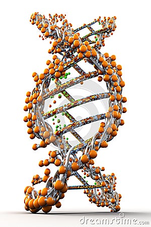 DNA illustration in white background Cartoon Illustration