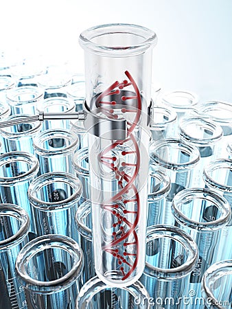 DNA inside test tube Stock Photo