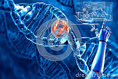 DNA and its chemical formula Cartoon Illustration