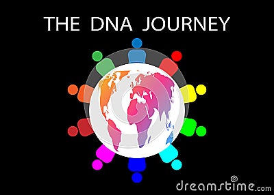 The DNA Journey. Travel Company Asks People to Travel Through a DNA Journey. Diversity is hugely important and everyone tested Vector Illustration