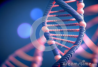 DNA Model: Human Genetic Inheritance. AI Generated Stock Photo