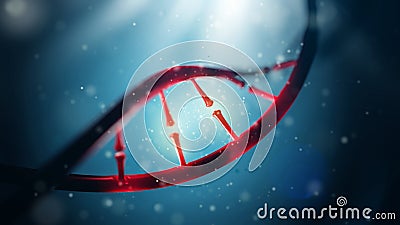 DNA molecule. Closeup of concept human genome. Cartoon Illustration