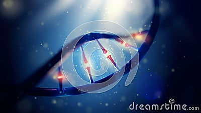 DNA molecule. Closeup of concept human genome. Cartoon Illustration