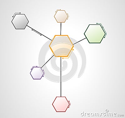DNA molecule Hexagon web design Cartoon Illustration
