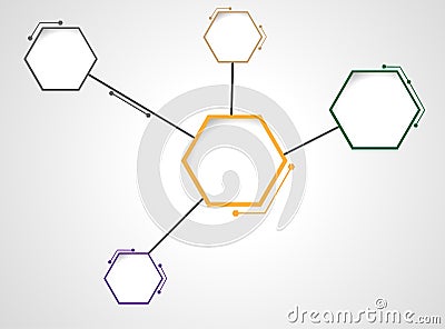 DNA molecule Hexagon web design Cartoon Illustration