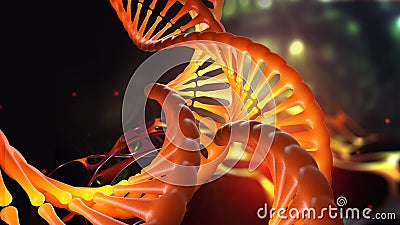 DNA molecule, human genome, scientific research, gene code Cartoon Illustration