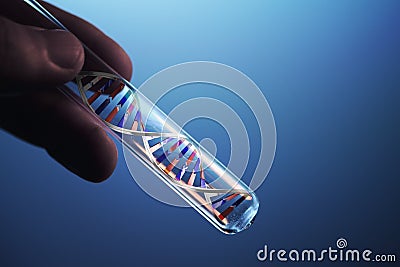 Dna molecule in test tube Stock Photo