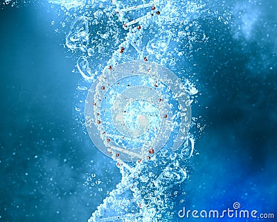 DNA molecule in water Stock Photo