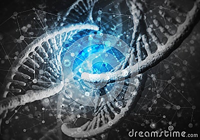 DNA molecules background Stock Photo