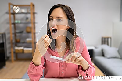 DNA Mouth Saliva Test Swab Stock Photo