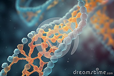 DNA and Protein Synthesis Cartoon Illustration