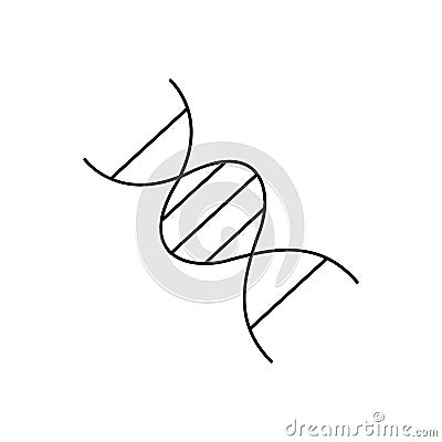 dna, science, biology line icon on white background Cartoon Illustration