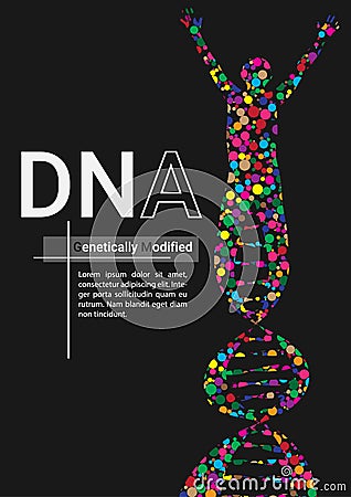 DNA for Science Book Cover Vector Illustration