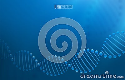 DNA science technology vector background for biomedical, health, chemistry design. Chromosome concept. 3D style pattern Vector Illustration