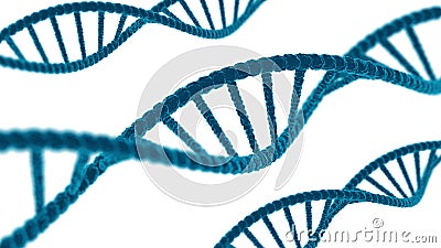 DNA sequence. Molecules structure dna code. Science and Technology concept. 3d stock illustration. Template isolated on white Cartoon Illustration