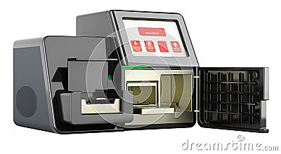 DNA sequencer. Personal DNA Sequencing System, 3D rendering Stock Photo