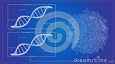 DNA sequencing blueprint RNA sequencing DNA computational models Stock Photo