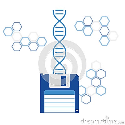 Dna sequencing genome information saving Vector Illustration