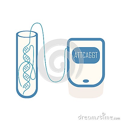 Dna sequencing genome information saving Vector Illustration